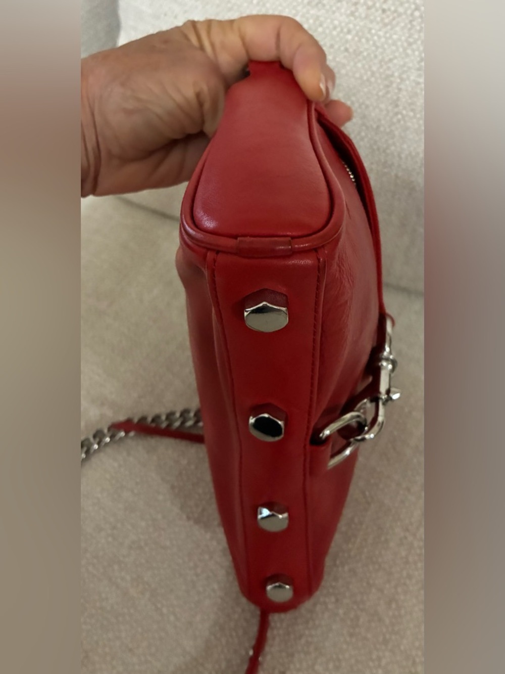 Rebecca
Minkoff EUC Red Leather
Crossbody Bag, w/Solver-Tone
Accents - Picture 10 of 15